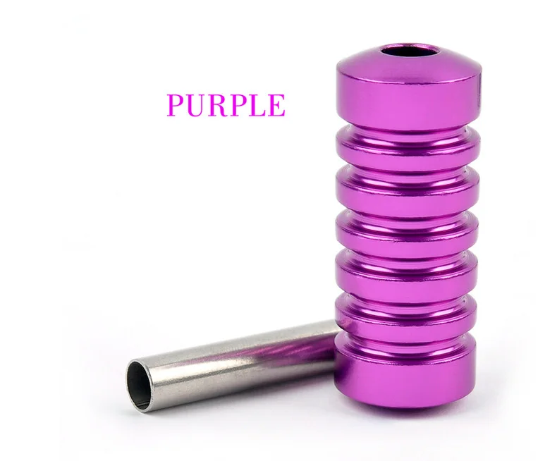 Purple 7 цветов 22 мм алюминиевый сплав татуировки ручки Перманентный макияж татуировки трубки Бар Инструмент татуировки ручка машина комплект пистолет татуировки аксессуары - Цвет: Purple