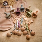 1 Набор силиконовых детских деревянных пустышек Let's Make, соска-пустышка с любовным сердцем, детская игрушка-пустышка со смайликом, подарок для новорожденного