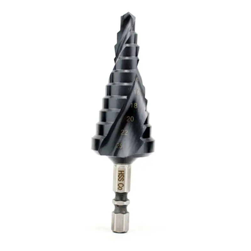 

6-25mm HSS Nitrogen Coated M35 Cobalt Step Drill Bit High Speed Steel Spiral Cutter Tool