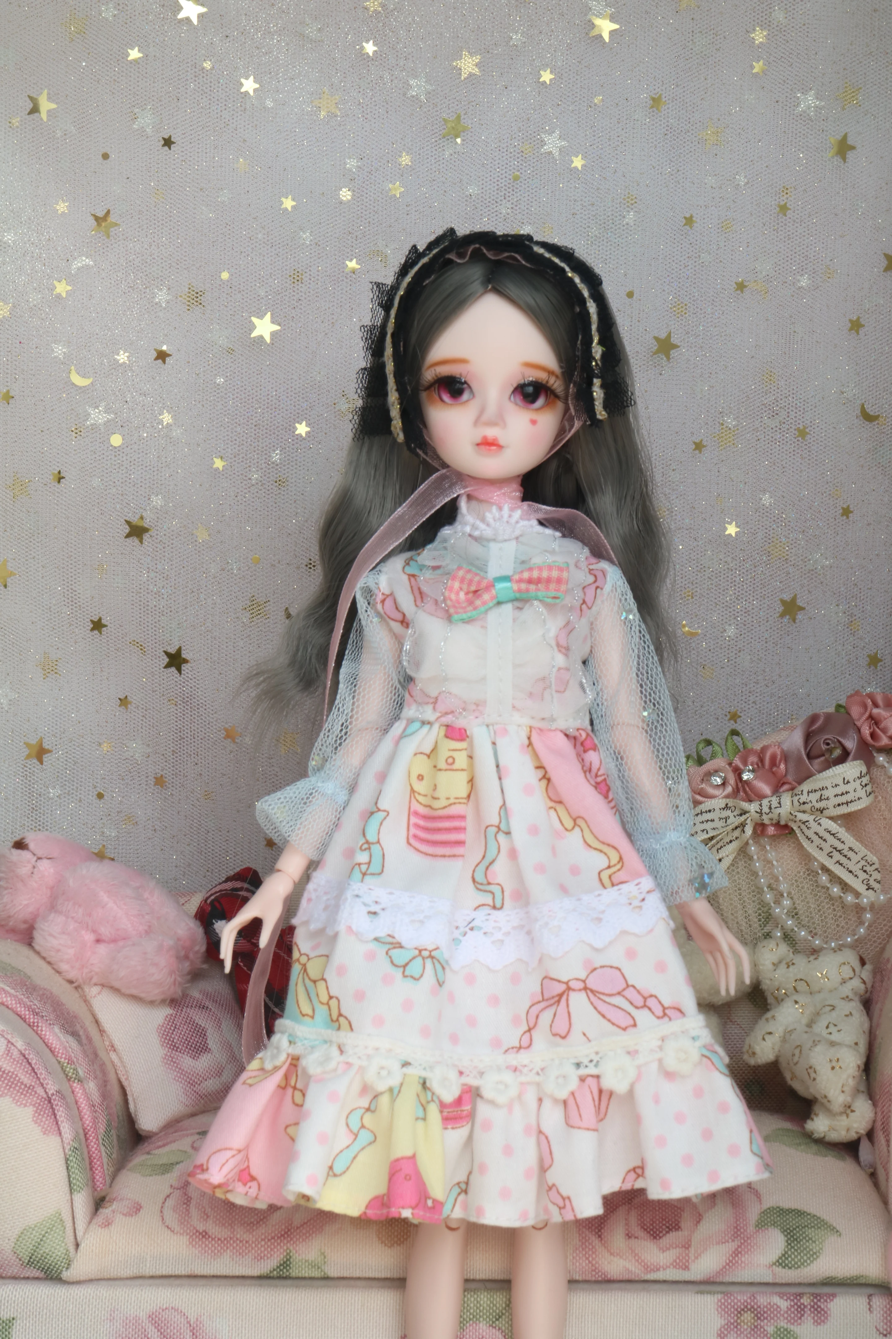 28 см ручной росписью пластиковая кукла-девушка шарнирная подвижная мягкая