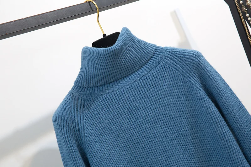 Модные женские юбочные костюмы свитер с высоким воротом Пуловер шерстяные юбки