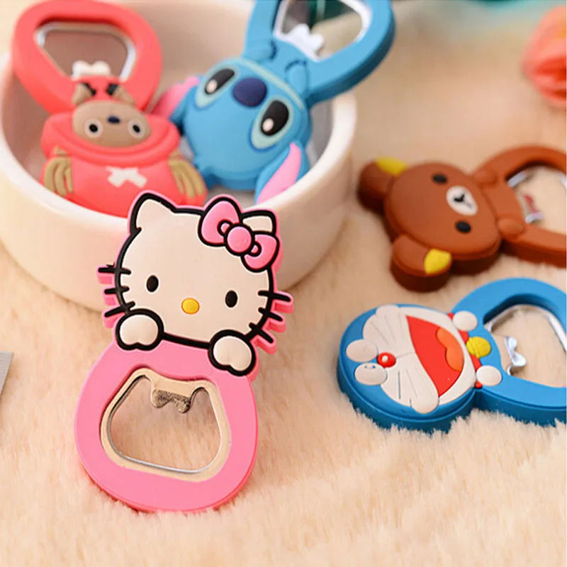 Модный мультяшный милый Doraemon Hello Cat Ститч медведь магниты на холодильник с открывалкой друг бизнес сувенир магнитная наклейка TZ06