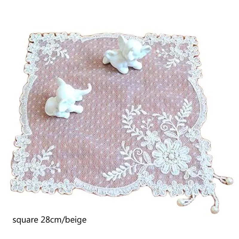 Роскошные кружевные бусины искусственный кофейный столик тканевый коврик чашка