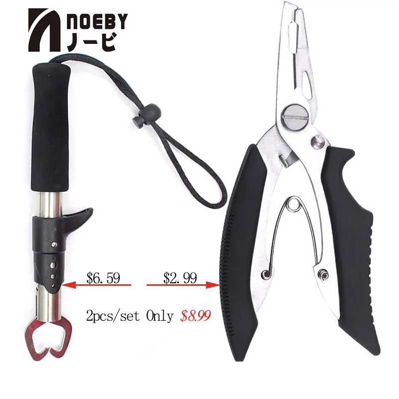 NOEBY 2 шт. рыбных крючка & плоскогубцы Нипер СНиП рыболовная приманка Клещи Ножницы