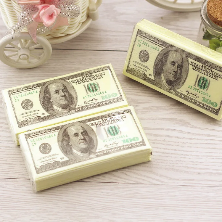 Полотенце новинка, салфетка для купюр, 100 долларов, ткань креативная