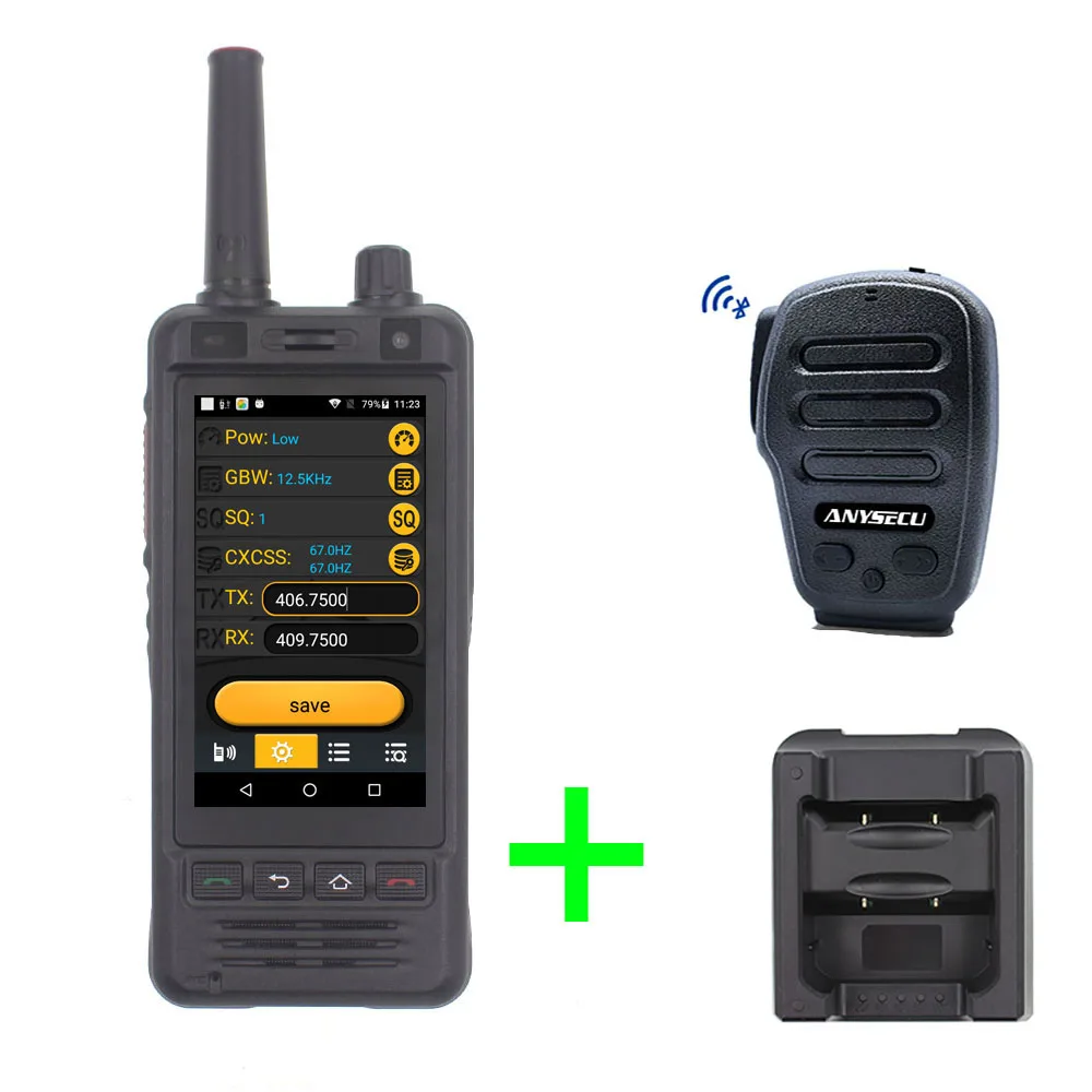 W5-and-Charger-MIC Anysecu W5 телефон PTT радио IP67 водонепроницаемый UHF Walkie Talkie мобильный телефон 5MP камера W 5 Dual SIM REALPTT Android 6 смартфон - Цвет: W5-and-Charger-MIC