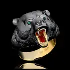 Кольцо мужское Винтажное с животным медведем, кольцо панк-рок в стиле хип-хоп, креативное элегантное модное украшение в властном стиле