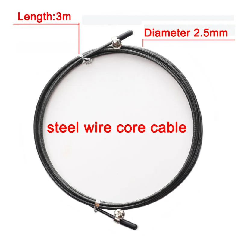 Wire rope Скакалка для кроссфита из нержавеющей стали с алюминиевыми ручками для тренировок, занятий спортом, ММА, бокса, 3M, одна скорость пропуска, веревка для фитнеса - Цвет: Wire rope