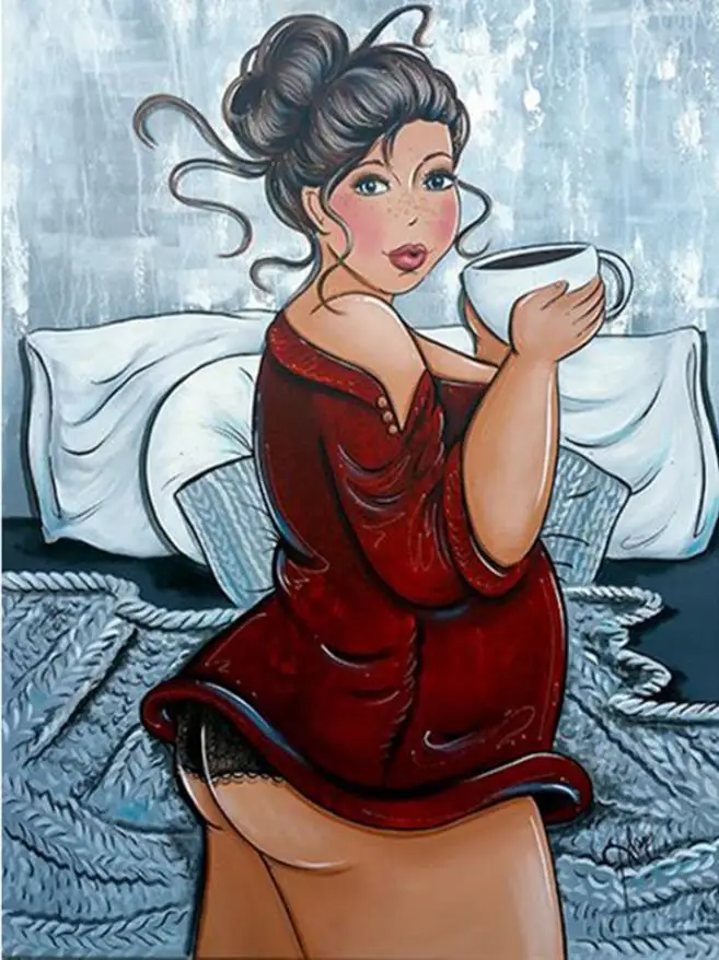 Новое поступление алмазов картина Пейте кофе вышитая бисером камни в форме ромба