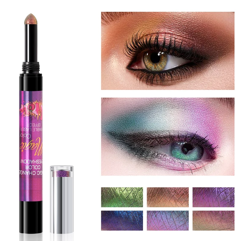 

Gradient Glitter Eye Shadow Stick Waterproof Easy Shadow Pen Fast Makeup Cosmetics for Women Modification 6 Colors M88