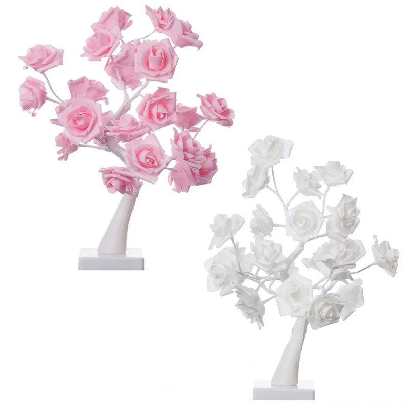 

LED Night Light Table Lamp LED Fairy Lights Rose Flower Desk Tree Lamp Gift For Holiday Christmas Valentine'S Day Night Lights