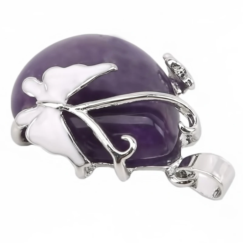 Кулон из натурального аметиста Модный кулон в виде крыльев бабочки ювелирное