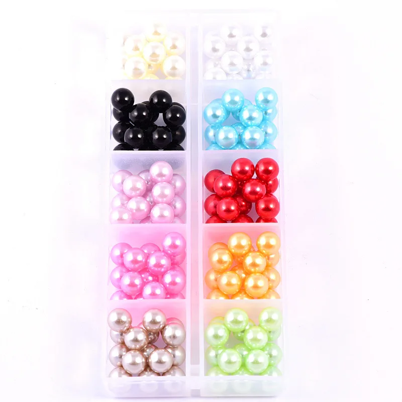 8мм 150 шт. Красочные круглые смоляные жемчужные бусины без отверстий для изготовления украшений, ручной работы.