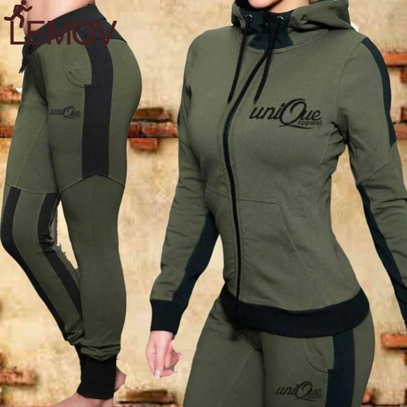 Комплекты из 2 предметов Женский комплект для бега толстовки с капюшоном и штаны