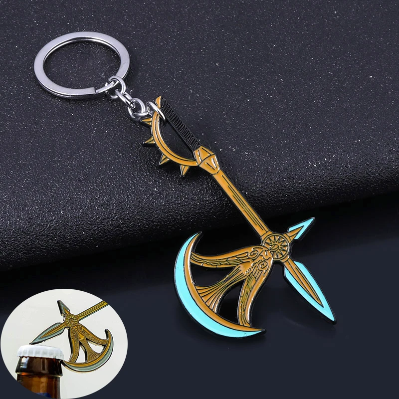 

The Seven Deadly Sins Axe Bottle Opener Keychain Nanatsu no Taizai Escanor Divine Axe Rhitta Weapon Key Chain for Men Jewelry