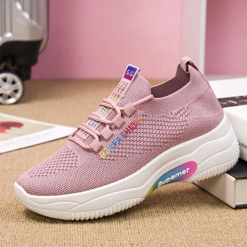 

Platform Shoes Tennis Female 2021 Fashion Sneakers Sports Running Shoes for Women Wedge Heel Casual Thick Bottomed Chunky Shoe