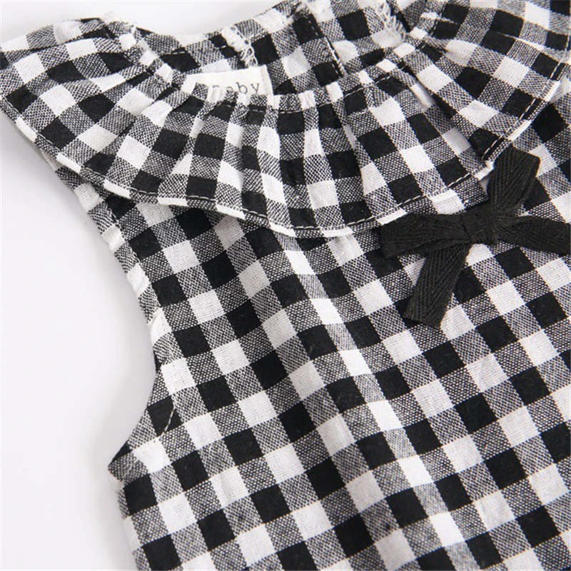 

Toddler Kids Baby Girls Clothes Grid Bowknot Tops Shirt Dot Pants Outfits Set Bodysuit Infant Jumpsuit Baby Girl Clothes Outfits