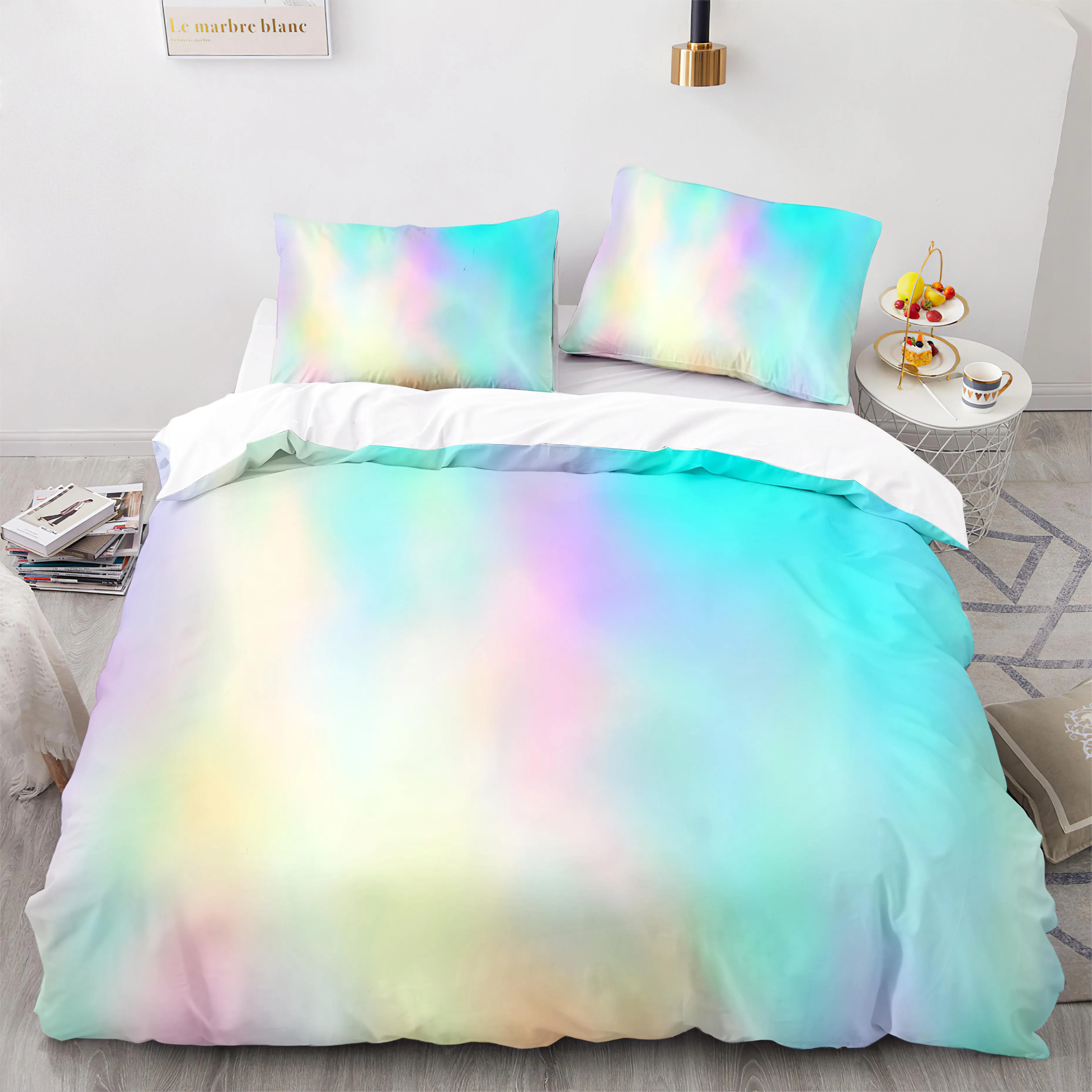 

Colorful Rainbow Bedding Set Single Twin Full Queen King Size Rainbow Bed Set Children's Kid Bedroom Duvetcover Sets 3D Print 14