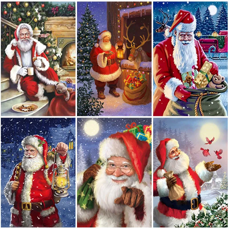 

DIY Diamond Painting Santa Claus Mosaic Snowman Square Diamond Handmade Cross Stitch Decorative Painted Wall Art Home Decor Gift