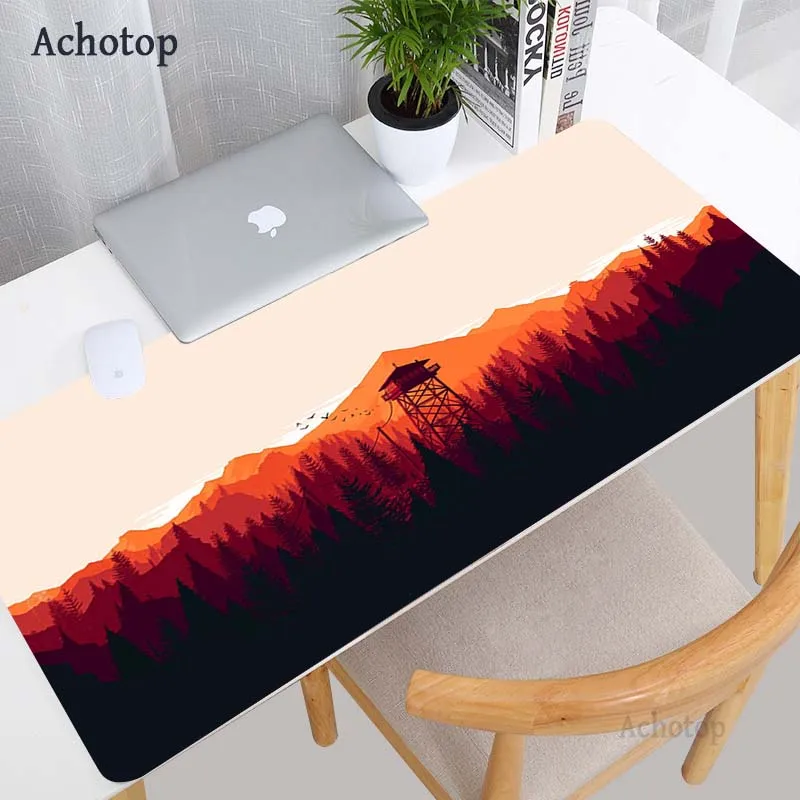 

Deep Forest Firewatch Mousepad Gamer Computer Gaming Mouse Pad XXL Large Locking Edge Laptop Keyboards 80X30CM Deak Mat for LOL