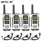Рация Retevis RT45 PMR, 4 шт. + 4 шт. гарнитуры PMR 446 МГц FRS Walky Talky, профессиональный трансивер для Motorola TLKR