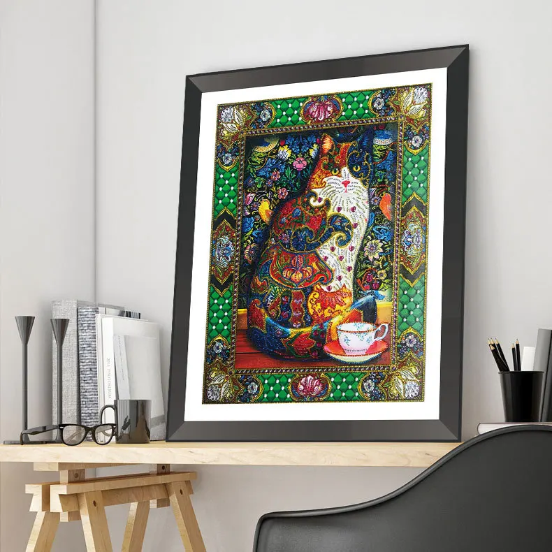 Nabi, алмазная картина особой формы, кот, животное, сделай сам, алмазная вышивка, домашний декор, частичная круглая дрель, Алмазная мозаика 40x50 см