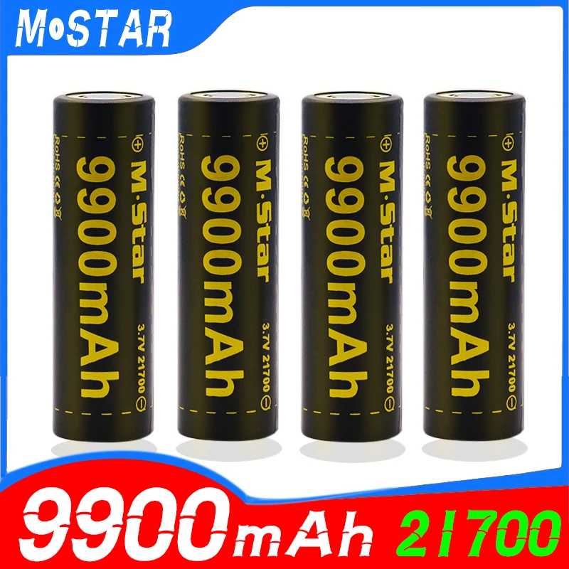2 шт. Высокая емкость 21700 перезаряжаемая батарея IMR 9900mAh плоский Топ Литий ионный
