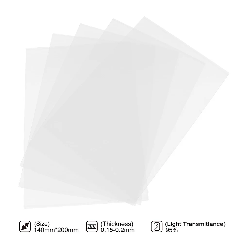 5 шт./лот 200x140 мм SLA/LCD FEP пленка 0 1 толщина для 3D принтера запчасти аксессуары|Детали