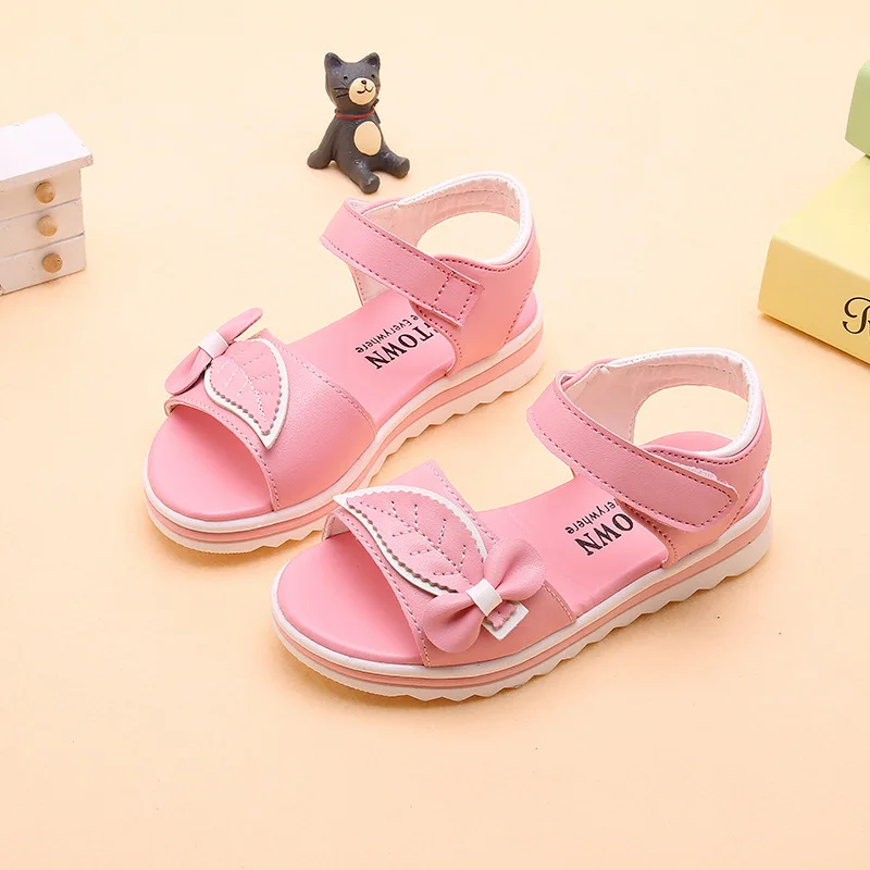 

Summer Shoes Fashion Baby Kids Soft Bottom Non-slip Flat Sandals White Bunny Ears Water Turn Girl Princess Shoes Beach Sandals