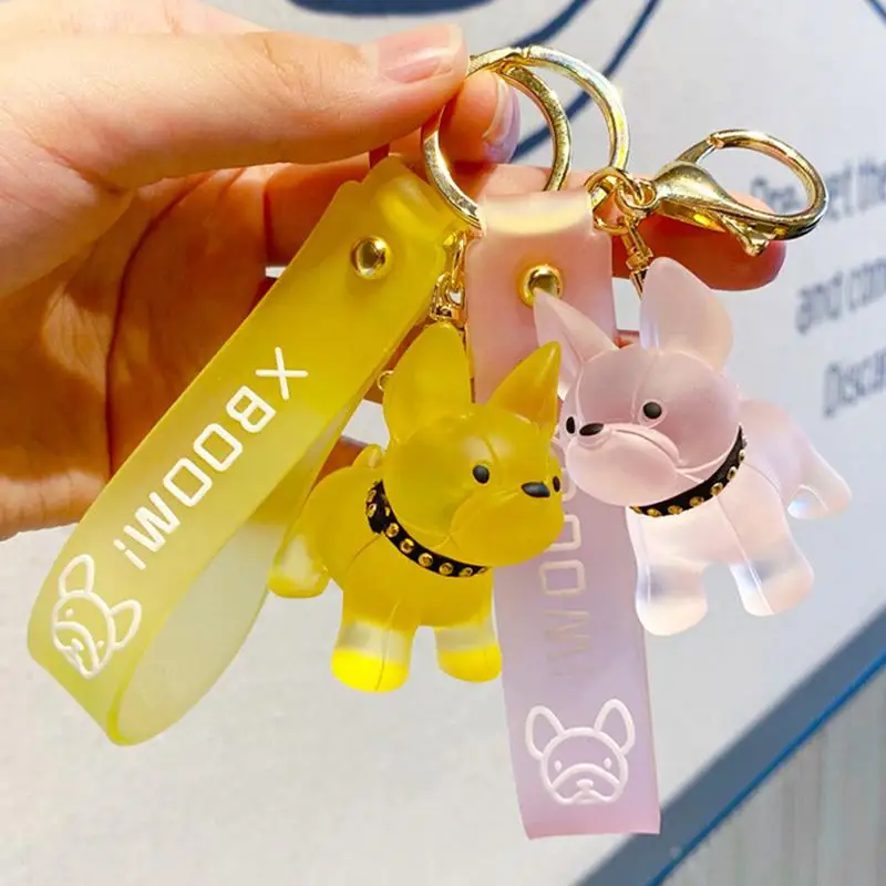 Модный брелок в виде французского бульдога для женщин подвеска сумки прозрачный