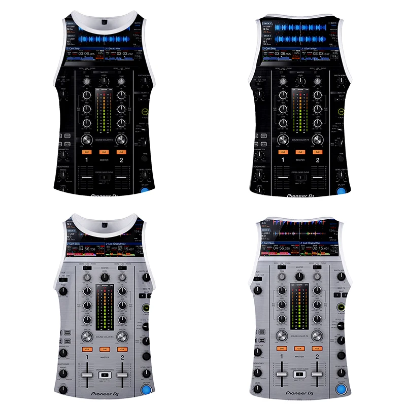 Майка Pioneer Dj Женская и мужская с 3D-принтом Модный жилет для фитнеса бодибилдинга в