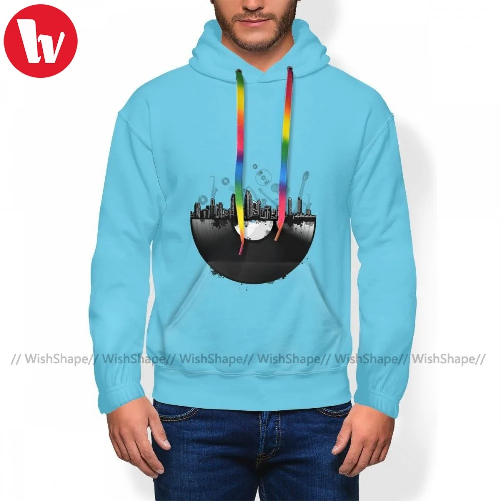 

Mens Dj Turntable Hoodie Casual Long Sleeve Polyester Hoodies Warm Loose Pullover Hoodie Over Size