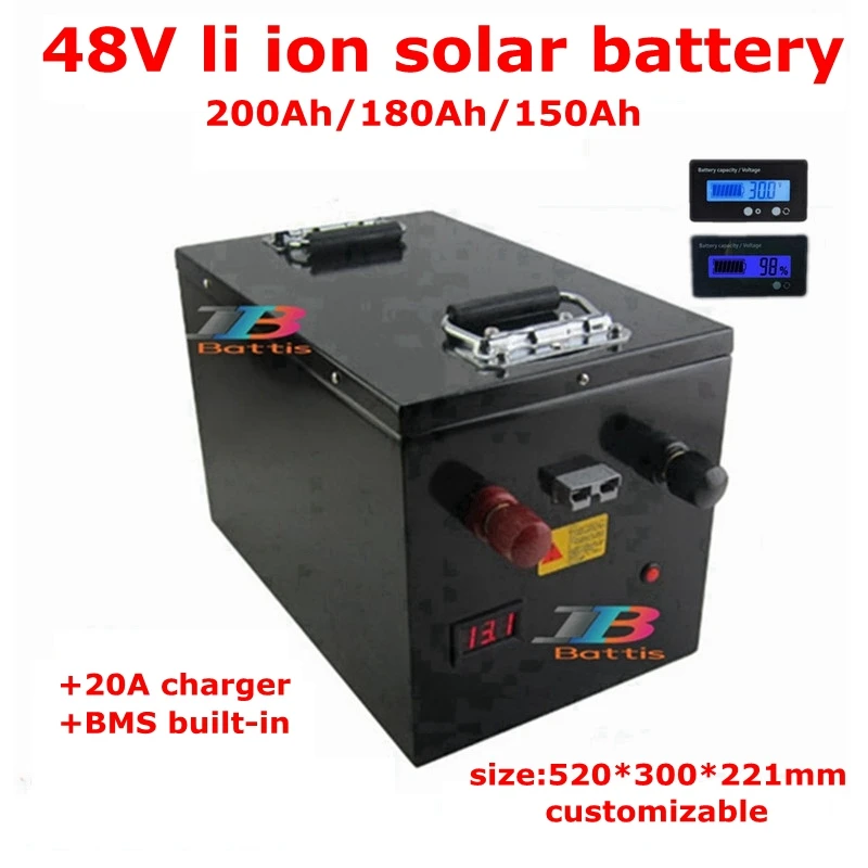 48V 200Ah 180Ah 150Ah литий ионная батарея с BMS 13S для энергии sotrage солнечной системы 10kw