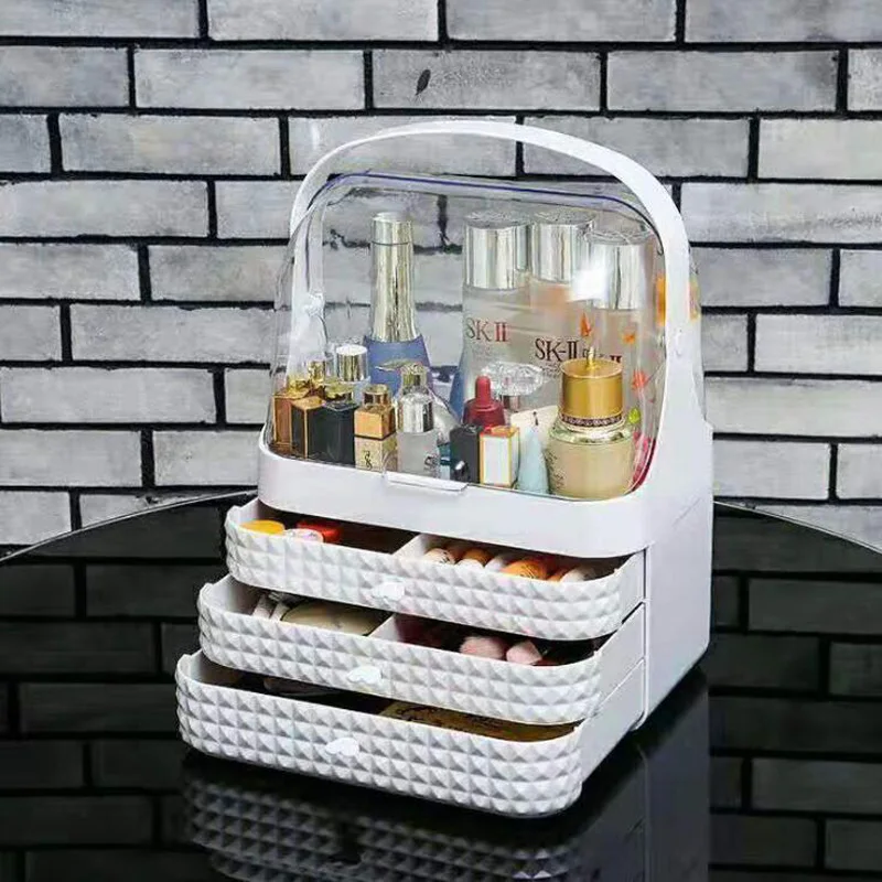 Прозрачный контейнер для хранения косметики портативный средств по уходу за
