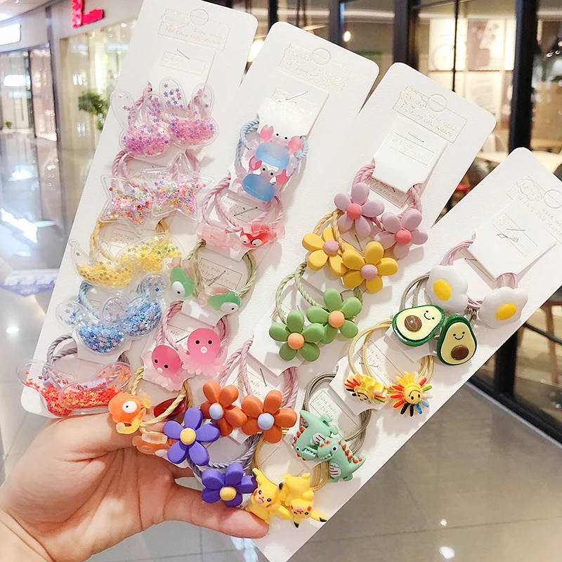New Cute Crown Star Quicksand Scrunchies Children Girls Kids Elastic Hair Rubber Band Accessories Tie Hair Ring Rope Holder