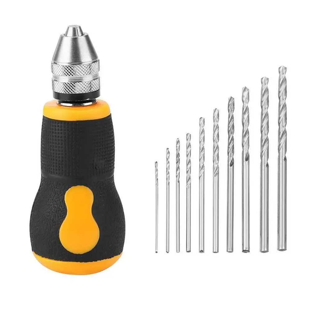 1 комплект ручная дрель ювелирное ремесло патрон мини 10 шт. твист сверло