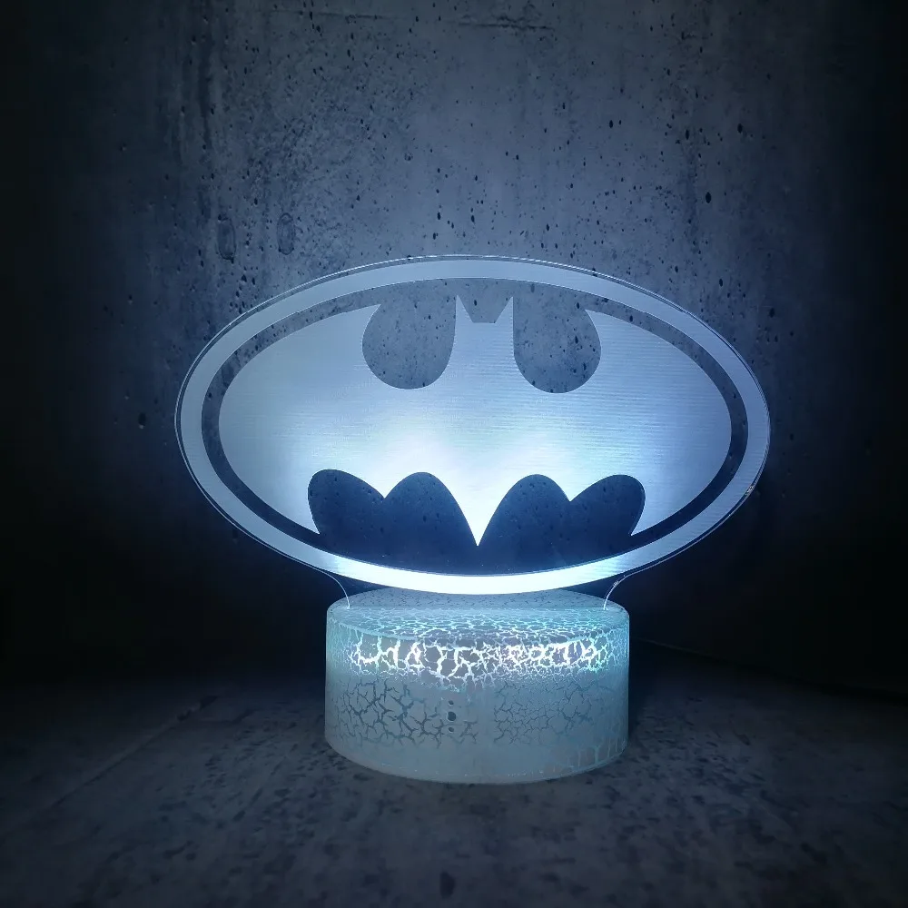 Принт Бэтмен атмосфера 3D USB светодиодный светильник рисунок красочное украшение ночник креативный домашний декор Ночная лампа лава lampara