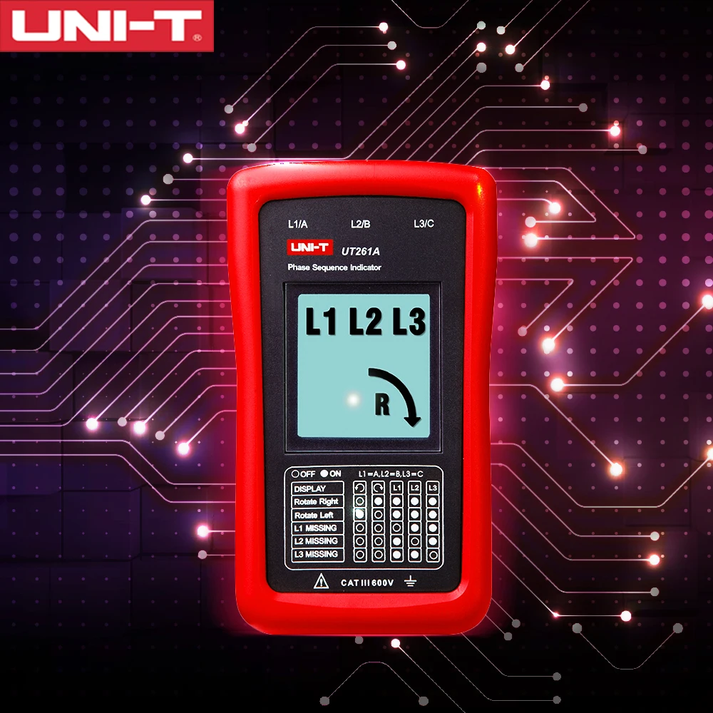 UNI-T UT261A UT261B тестер индикаторов последовательности фаз и вращения двигателя новый