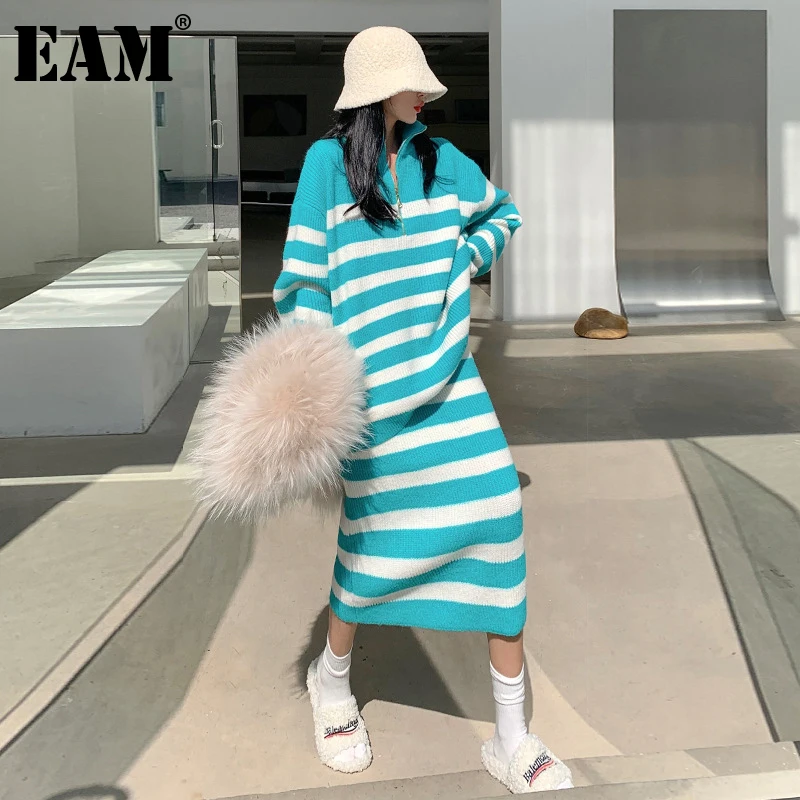 

[EAM] Knitting Big Size Half-body Skirt Two Pieces Suit New Turtleneck Long Sleeve Women Fashion Spring Autumn 2022 1DE4671