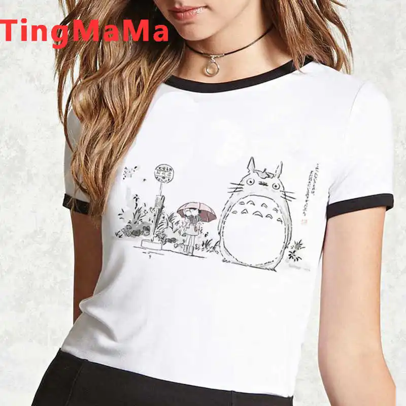 

Totoro Studio Ghibli Miyazaki Hayao summer top female 2021 tumblr graphic tees women t shirt kawaii aesthetic