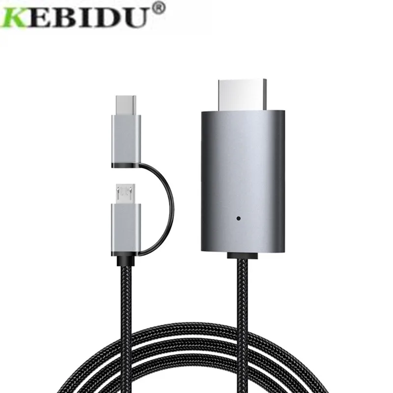 Кабель с интерфейсом USB-HDMI-совместимый кабель HD для телефона Android, планшета, телевизора, совместимый с устройствами Android для проектора телеви...