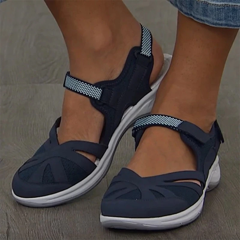 

Women Breathable Mesh Sandals Summer Woman Hook Loops Flats Ladies Soft Comfortable Shoes Female Casual Footwear Plus Size