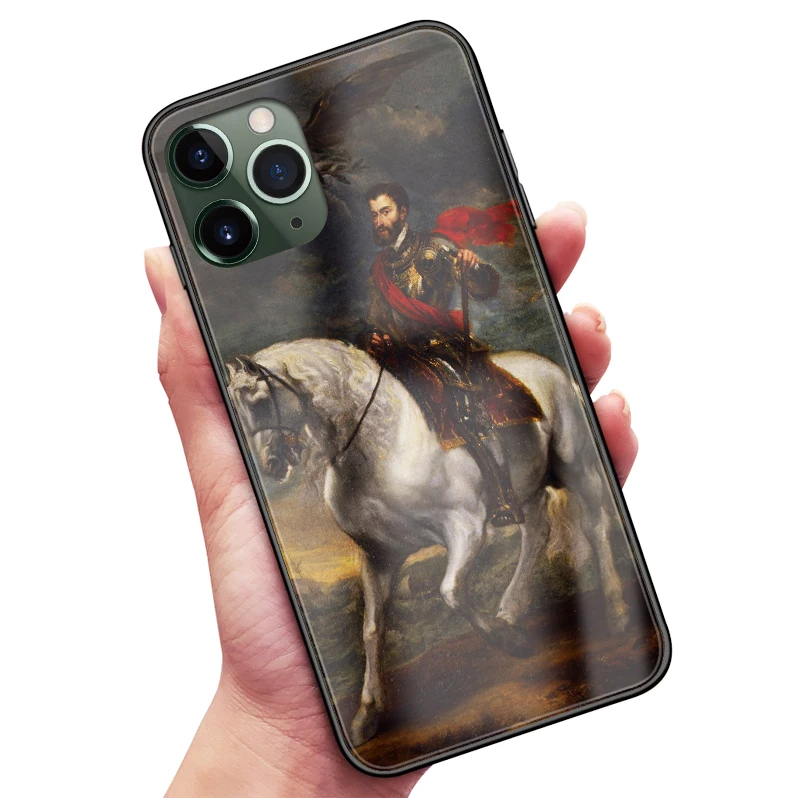 Equestrian portrait of the Emperor Charles V Glass Silicone Phone Case For iPhone SE 6s 7 8 Plus X XR XS 11 Pro Max Cover Shell | Мобильные