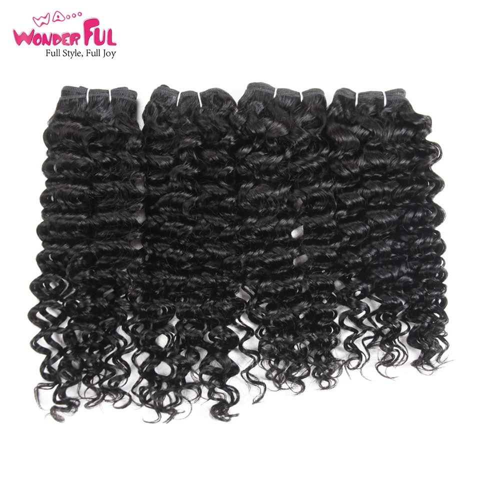 Малазийские кудрявые вьющиеся волнистые волосы 4 пучка 190 г/упак. Remy человеческие