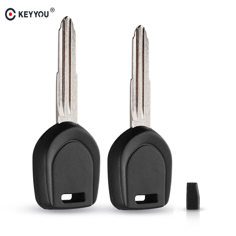 

KEYYOU Transponder Car Key Shell With Uncut Blade & ID46 Chip fit for Mitsubishi Colt Eclipse Mirage Endeavor Galant Lancer