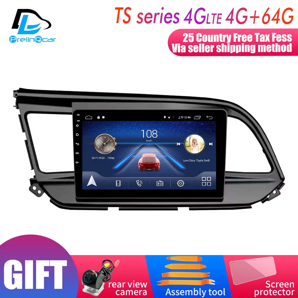 4G LTE Android 9,0 Автомобильный gps Мультимедиа Видео Радио плеер приборная панель для hyundai elantra лет навигации стерео