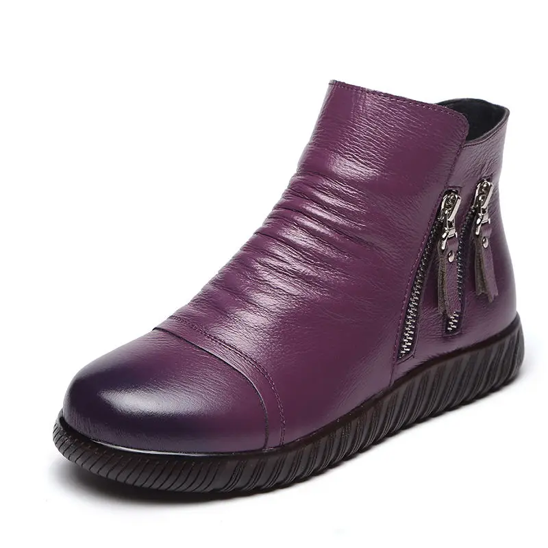 

Designer genuine leather boots women size 41 zipper wedges boots female superstar shoes 2020 spring ankle boots