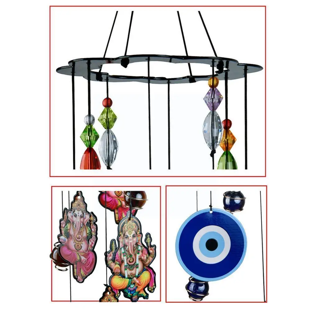 

Turkish Wind Chimes Blue Turkey Amulet Protection Wall Home Blessing Decoration Gift Garden Lucky Pendant Hanging H8L3