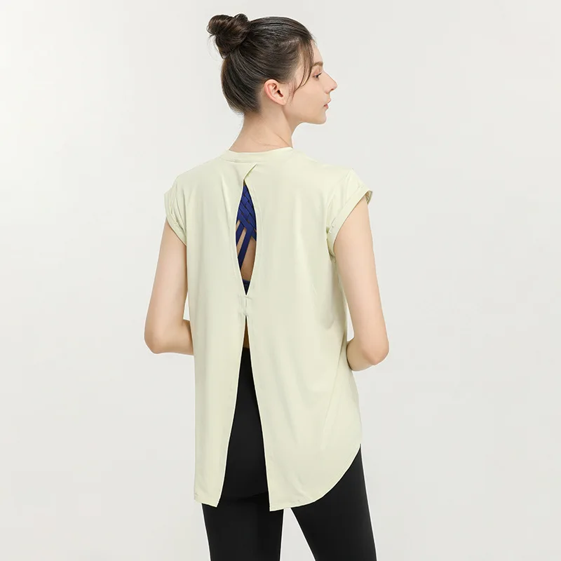 

New Sportswear T-Shirt Fashion Yoga Wear Sexy Beauty Back Fitness Top