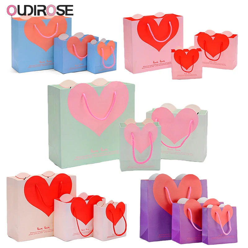 Сумки-тоуты S/M/L с красным сердцем сувенирная упаковка для исповедь товары